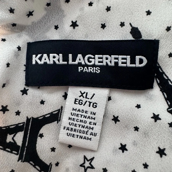 Karl Lagerfeld button down top with Paris Eiffel Tower Print size XL - Picture 11 of 12